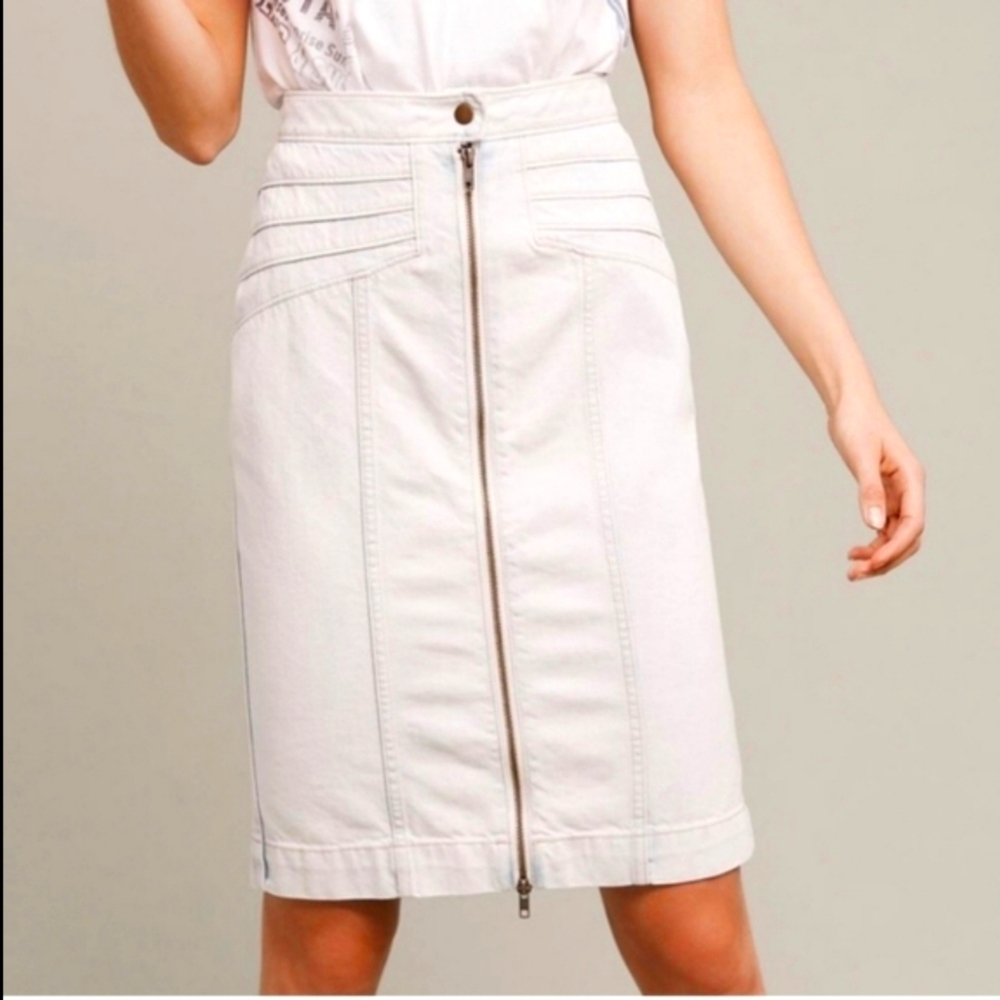 NWOT Anthropologie Pilcro and the Letterpress denim zip front skirt sz m/l